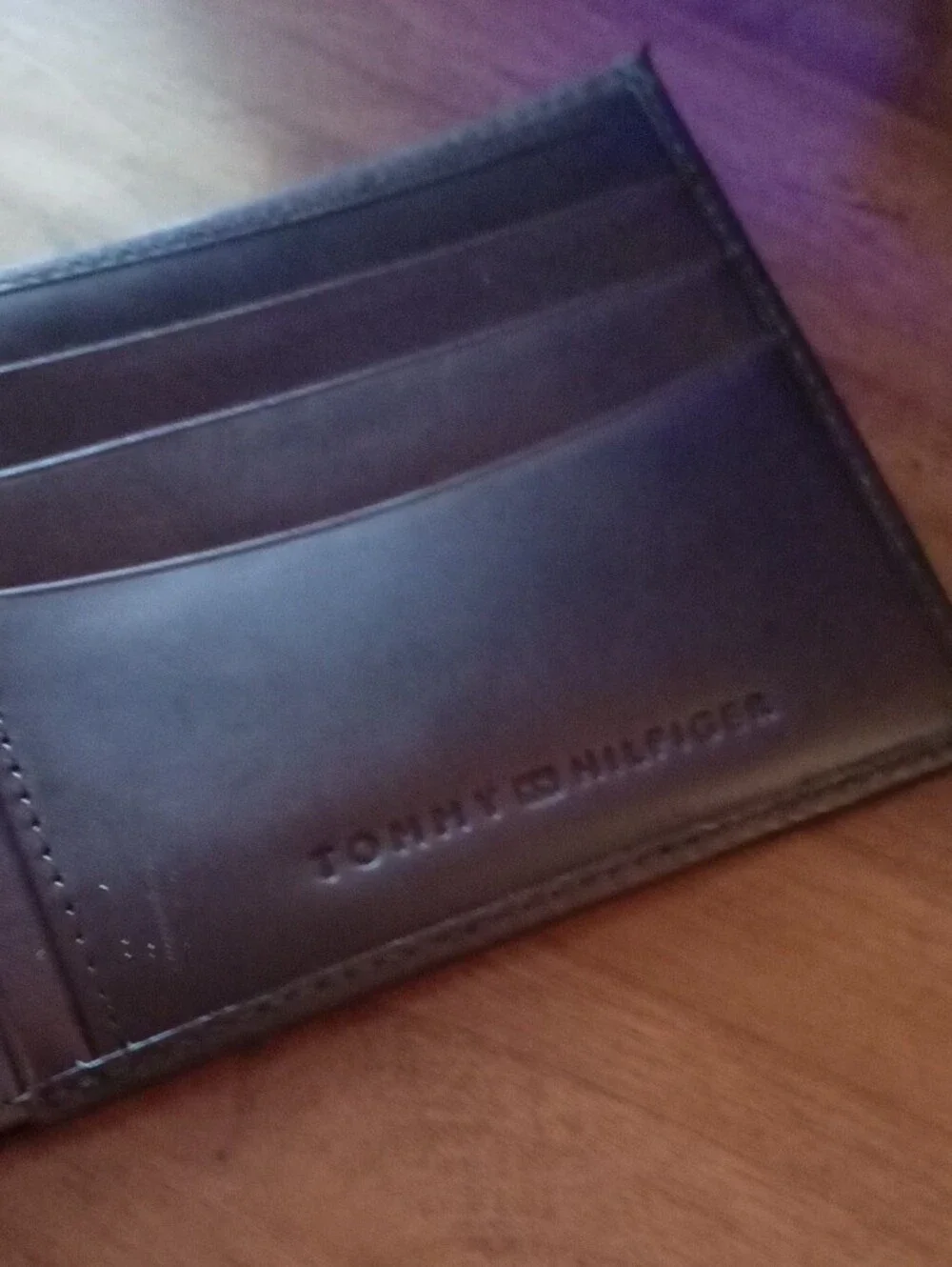 Tommy Hilfiger Dark Brown Leather Bifold Wallet